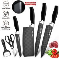 6 piece kitchen knife set - black handle
