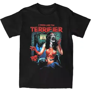 "Terrifier Poster T-Shirt - Victoria/Art Collector Horror Movie Graphic Tee", Fashion Cotton, Full Colors, Full Sizes, For Men, For Women