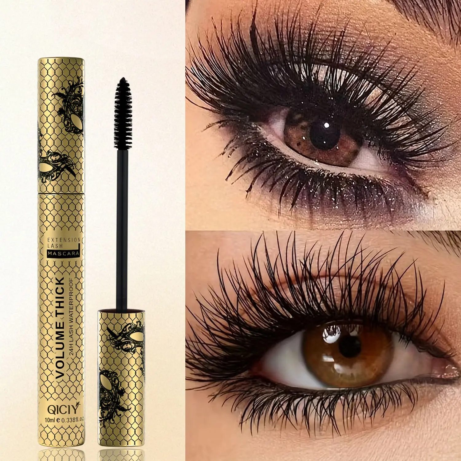 3D Lash Volumizing Mascara, Significantly Increases Length, Curl and Volume, Long-Lasting Wear, Waterproof Smudge-Proof Formula, Rich, Voluminous Lengthening Mascara, Longwear Mascara, Beauty Mascara
