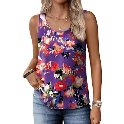 Women's Silk Satin Tank Tops - Scoop Neck Sleeveless Camisole Summer Basic Blouses Comfortable Breathable Lightweight Casual Wear Perfect for Daily Shopping Leisure Fashion Style Essential Clothing Women's Silk Satin Tank Tops - Scoop Neck Sleeveless Camisole Summer Basic Blouses Comfortable Breathable Lightweight Casual Wear Perfect for Daily Shopping Leisure Fashion Style Essential Clothing