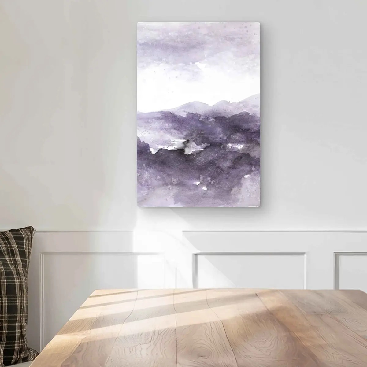 212 MAIN Minimalist Lavender Purple Contemporary Abstract Wall Art Aluminium Metal Print, 12x18 in Durable Lightweight Easy-Install Indoor Wall Decor, Living Room Sofa Accent Home Decoration