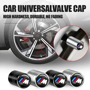 4 Pieces 3D Metal Wheel Hub Tire Valve Cap Accessories - Dustproof and Waterproof (with BMW M pattern) Suitable for BMW M Performance Models E36, E39, E46, E30, E34, E53, E90, E60, E70, E92, E93, E83, E84, E87, G01, G11, G12, G20, G30, X1, X2, X3, X4, X5,