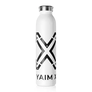 X Slim Water Bottle — Minimalist Black Geometric X Logo Stainless Steel Bottle