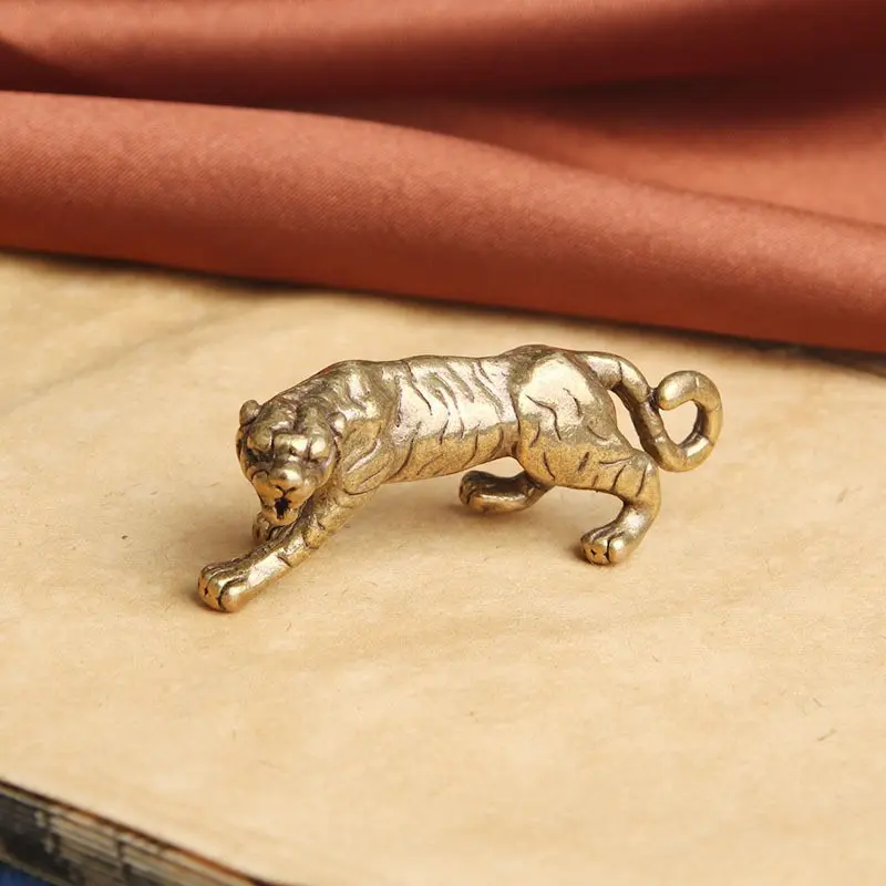 Small Brass Tiger Figurine, Feng Shui Decorative Ornament for Desk and Garden, Desktop Decorative Ornament, Office Desktop Ornament, Elegant Home Decoration Accessory, Home Decor Ornaments, Table Desk Ornament, Decorating, Decoration Items