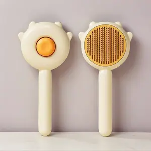 Effortless Pet Deshedding: Self-Cleaning Slicker Brush Works for Long & Short Haired Pups & Kitties #PetGroomingEssential #StopPetShedding #SelfCleaningPetBrush