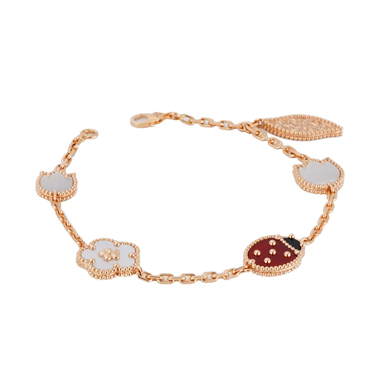 Pre-owned Van Cleef & Arpels Necklace Red 18K Adjustable Jlp021144