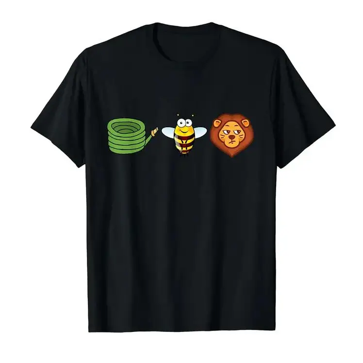 Hose Bee Lion Mens T Shirts Cotton Short Sleeve T-Shirt Crew Neck Tees Casual Shirt