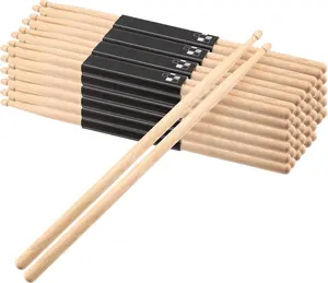 24 Pairs 5A Drum Sticks, Maple  Drum Sticks Bulk,  Tip Drumstick for Drummer or Beginner(48 Pieces)