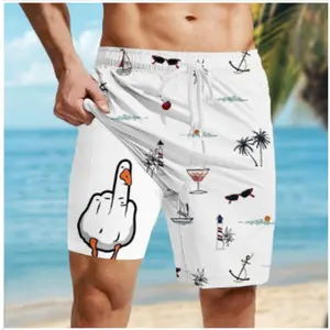 Men's Double-Layer Quick-Dry Swim Trunks, Anti-See-Through Breathable Board Shorts, Lightweight Elastic Waist with Drawstring, Waterproof Loose-Fit, for Summer Beach Surf & Vacation Outdoor Sports