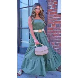 Esmeralda Dress W/ Straw Belt