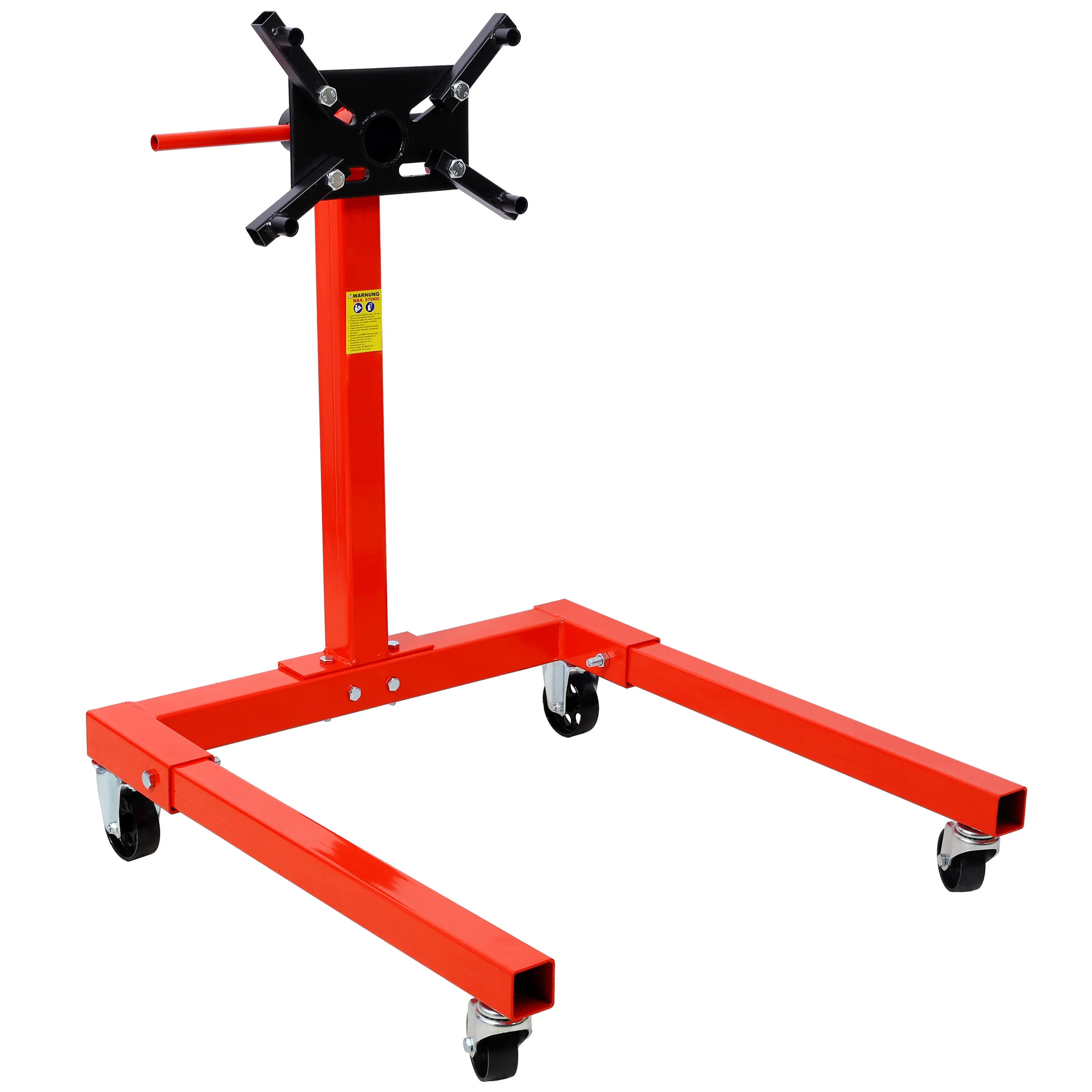 1500 LBS Thick Metal Steel Engine Stand - Durable Robust Construction Motor Holder with 4 Wheels, 360-Degree Full Rotation Head, 4 Adjustable Rotatable Arms for Strength & Precise Positioning, Garage Domestic Vehicle Auto Repair, Durability