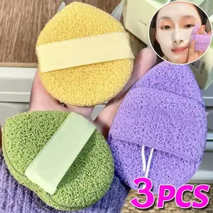 Facial Cleansing Sponge Set, Soft Gentle Reusable Cleaning Towels, for Makeup Removal, Mud Mask, Exfoliating, 3 Piece Kit
