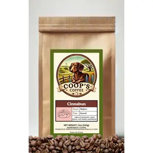 Coop's Coffee Cinnabun - Medium Roast Ground Coffee Infused with Cinnamon Flavor 12oz
