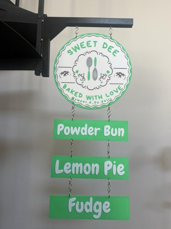 3d Printed Magnetic Vendor Market Booth Canopy Tent Sign Holder Hanging Business Logo Personalized Custom Double Sided Hanging Round Display