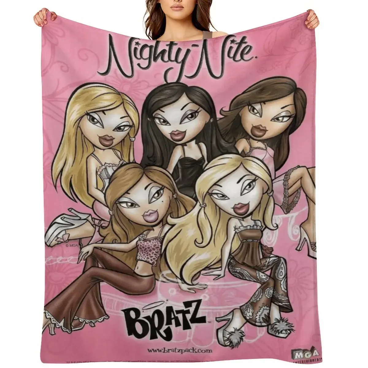 Bratz Rock Angelz Flannel Blanket, heavyweight all-season comfort blanket, multi-purpose—sofa/bed/office decor—Halloween gift for K-drama fans—Birthday/Christmas D910-245