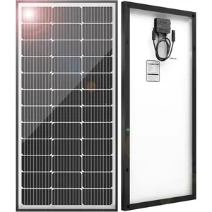 100 Watt Solar Panels, 10BB Monocrystalline 12V 100W Solar Panel, 23% High Efficiency PV Module Power Charger for RV, Home, Farm, Boat, Caravan and Off-Grid Applications