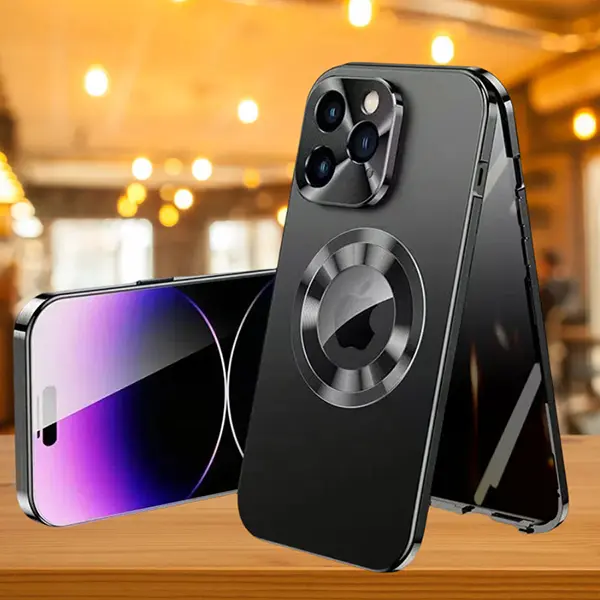 The anti-peeping phone case is suitable for iPhone 16/15/14/13/12 Pro Max Plus series phone cases. It is a dual-in-one phone case with anti-peeping screen and magnetic attachment, providing full coverage protection for the phone case