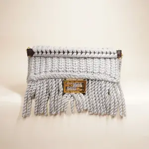 Pre-owned FENDI Wool Shoulder Bags 2020 Knit Baguette Shoulder Bag