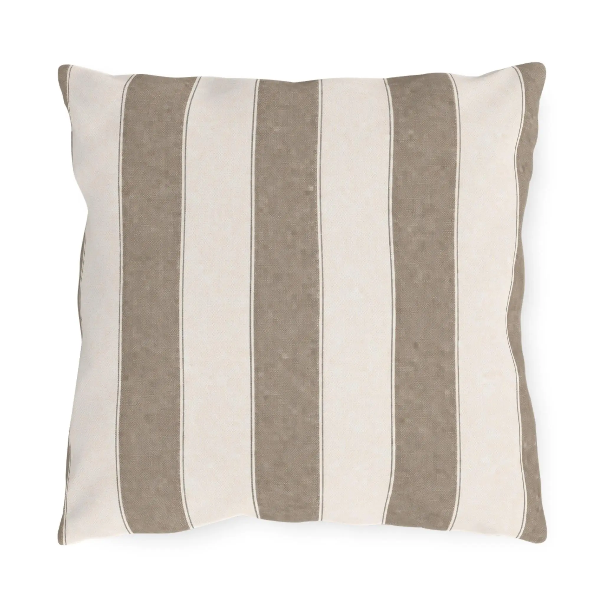 Cabana Driftwood Gray Stripe Poolside Resort Pillow | Outdoor Pillows | Coastal Patio Cushion