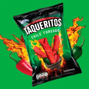 Yummies! TAQUERITOS Chile Toreado 3 Pack - Crunchy Rolled Corn Tortilla Chips with Chili Toreado Flavor for Snacking & Dipping