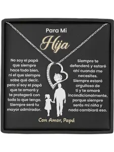 Daughter Necklace From Dad, Heart Pendant , Birthday Christmas Graduation Gifts