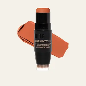 Nudies Matte Lux - Multi-Use Face Stick with Dual-Ended Blending Brush for Cheeks Eyes & Lips Vegan & Clean Formula