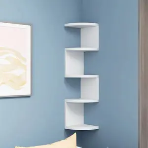 multilayer Corner Shelves, Floating Corner Shelf, Wall Organizer Storage, Wall Mounted Shelf, Easy-to-Assemble Tiered Wall Mount Shelves for Bedrooms, Bathroom Shelves, Kitchen, Offices, Living Rooms, bookshelf