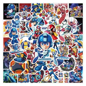 60 Sheets New Mega Man Cartoon Stickers, Waterproof Decals for Car Luggage Water Bottle Phone Case, Fun and Durable Decorations