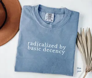 Comfort Colors Radicalized By Basic Decency Shirt, Political Protest Shirt, Feminist Activist Gift, Liberal Unisex Tee, For Woman
