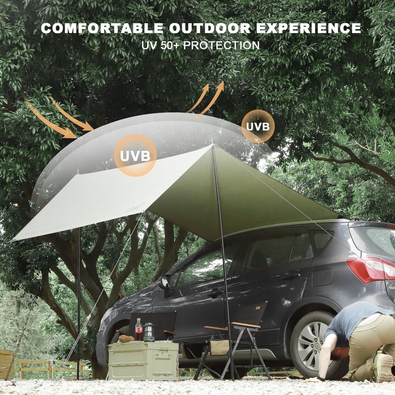 FEIWOOD GEAR Car Awning for SUV, 10 x 5.6 FT Van Truck Awning for Camping, Needn't Roof Rack Hardwares Waterproof UV50+