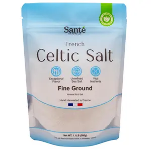 HOT - Sante Naturelle Celtic Salt Organic Fine Ground - 1.1lb (18oz) Unrefined French Mineral Sea Salt Organic, Rich in 82+ Minerals, 100% Natural & Hand Harvested Sal Celtica