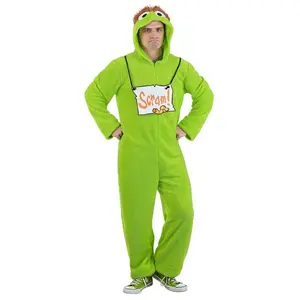 Adult Oscar the Grouch Jumpsuit Costume