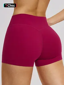 Women's High Waist Yoga Shorts, Tight-Fitting Workout Pants, Butt-Lifting Running Gym Shorts, European and American Style, Athletic Shorts