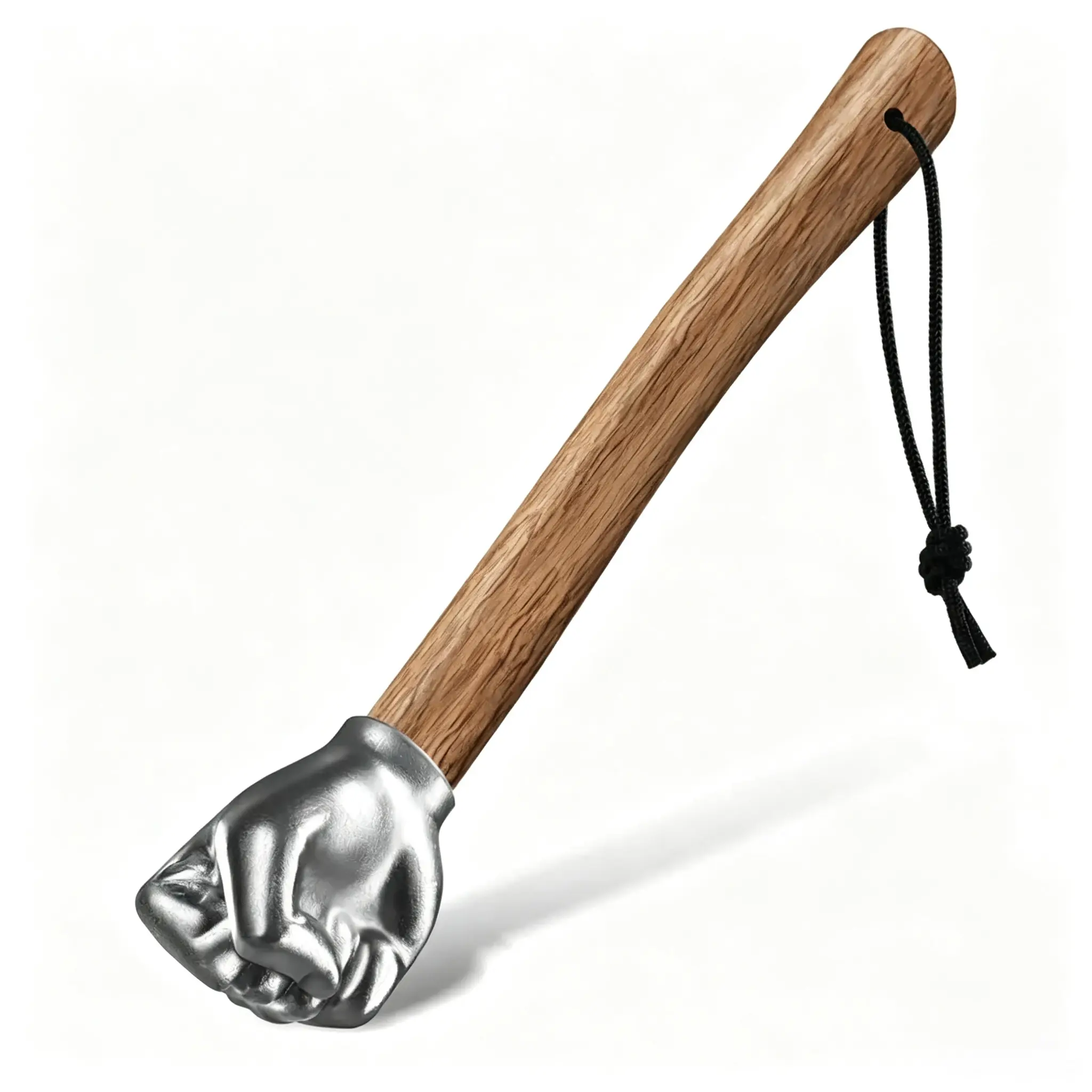 Stainless Steel Fist Shaped Hammer with Wooden Handle - Heavy Bold Home Decor Statue, Desk Decor, DIY Tool, Unique Gift for Dads, Father's Day Novelty Hardware Gadget, Mens Gifts