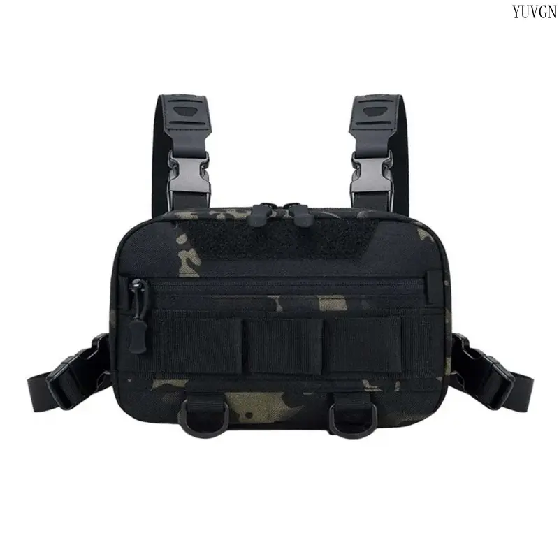 summerwins Men's Tactical Chest Rig Bag - MOLLE Modular Utility Pouch, Durable Nylon Fabric Vest Pack with Adjustable Straps, Universal Outdoor Backpack for Adults Hiking & Camping, Molle System, Outdoor Rucksack, One-Size tiktokshopbacktoschool
