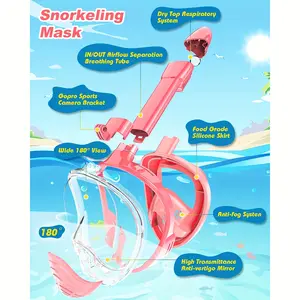 Kids Full Face Snorkel Mask Safe & Comfortable Breathing System Anti-Fog Anti-Leak Diving Mask for Swimming & Snorkeling Sport Snorkle