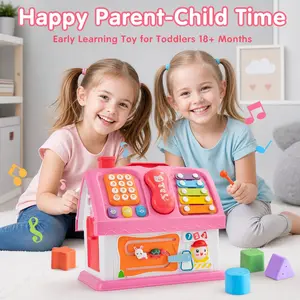 Montessori Baby House Toy 6-in-1 Multi-functional Home Children's Music Toy Educational Birthday Gift Busy Board Activity Cube