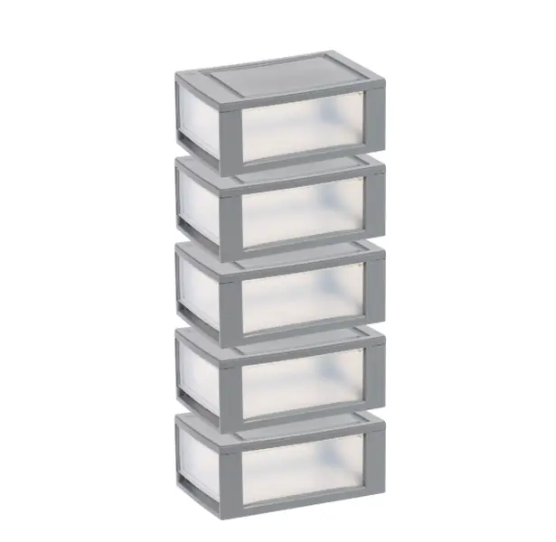 IRIS 6 Qt Small Plastic Drawers, Under Bed Storage Bins, Stackable, Modular 5Pk