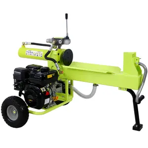Log Splitter Portable 20 Ton Auto Return Ram System 7HP Engine Horizontal Full Beam Steel Wedge Firewood Splitting Forestry Harvesting,EPA compliant ,Green Color
