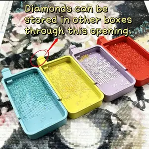 Large 3D printed diamond painting storage box, diamond painting bead storage box, comes with a silky smooth tray and prism-like glossy lid, suitable for DIY diamond painting accessories, and also for home storage and small item organization.