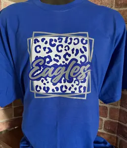 Eagles Gear Graphic Blue T-Shirt with Eagles Design and Leopard Pattern