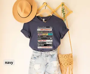 Rock Cassettes Tape Printed T-Shirt, Rock Bands Shirt, Unisex Tee, Vintage Feel, Retro Rock Band, 80s Rock and Roll Tee, Vintage Tee