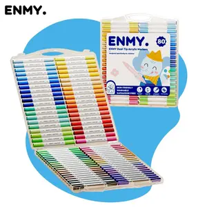 【ENMY】 Transparent Double Ended 80 Color Marker Set quick drying and waterproof colored markers suitable for DIY enthusiasts