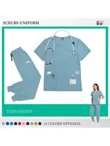 Summer Pet Hospital Doctor Nurse Leggings Overalls Men's and Women's Medical Care Pet Beauty Short Sleeve Two-Piece Set