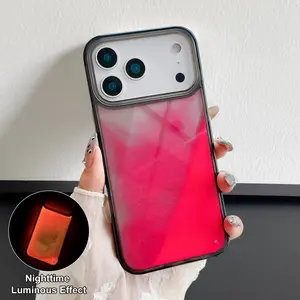Luminous Quicksand Liquid Glow Sand Luxury Glow Noctiluncent Liquid Luminous Sand TPU+PC Protective Phone Case for iPhone 17 Pro Max/17 Air/17 Pro/16 15 14 13