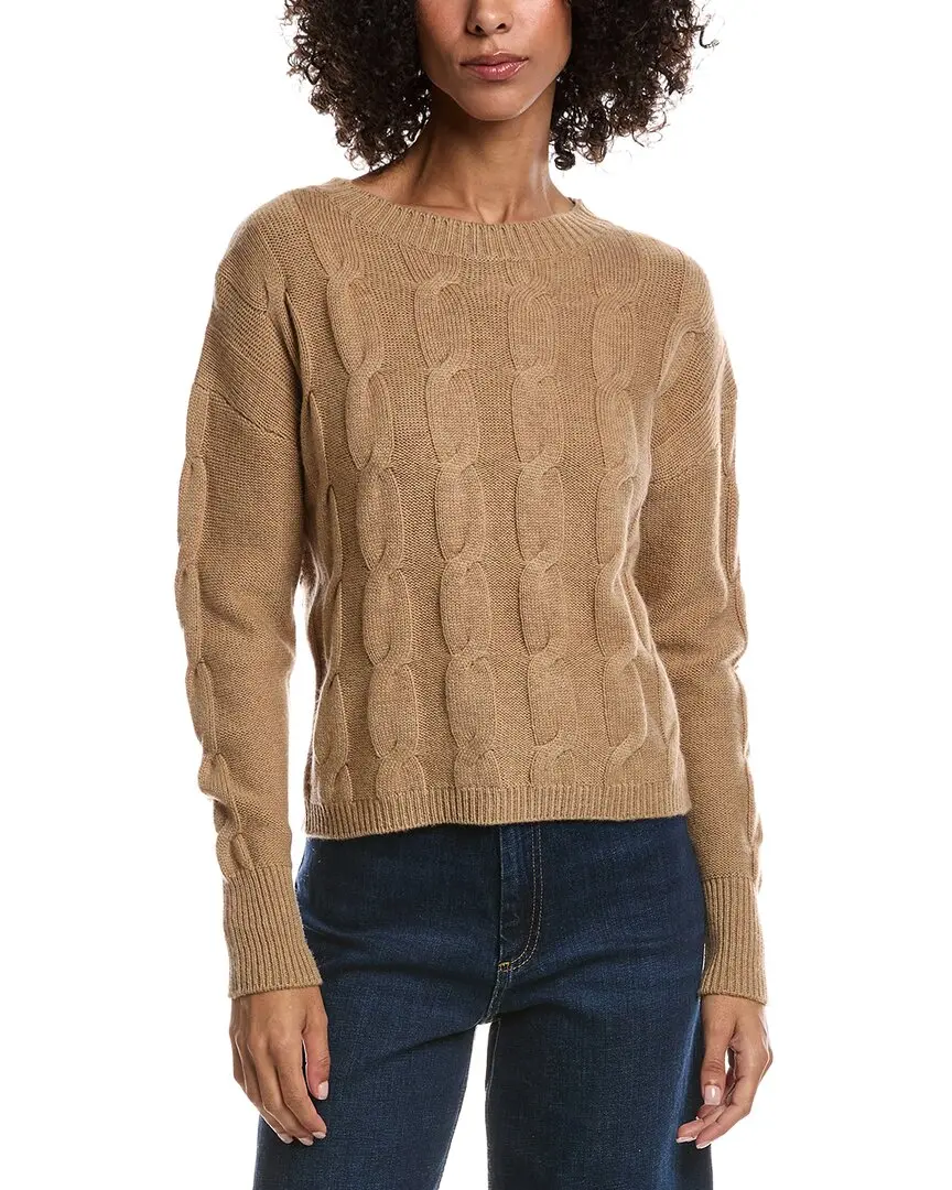 Forte Cashmere Crop Cable Wool & Cashmere-Blend Sweater