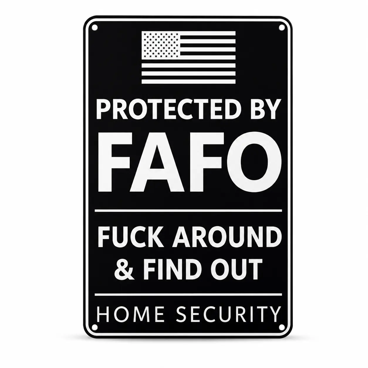 FAFO Aluminum-Based Home Security Sign, Lightweight Decorative Wall Plaque with Pre-Drilled Holes, Bold Funny Warning Sign for Porch, Fence, 11.8x7.9 Inch, 1 Pack, Aluminum-Based Home Signs