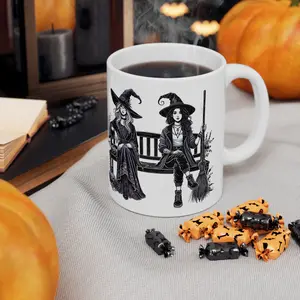 Halloween Witches Coffee Ceramic Mug, (11oz, 15oz) ceramic coffee Drink Drinkware ceramic coffee Customized Tumbler