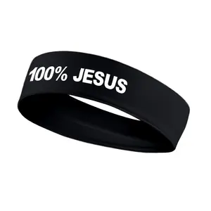 Black 100% JESUS Stretch Headband