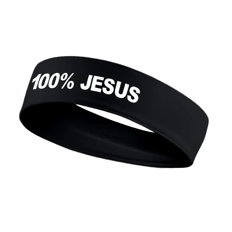 Black 100% JESUS Stretch Headband